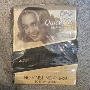 Goody Quick Set Self-Holding Hair Rollers‎ Vintage 10 jumbo No Pins No Clips New